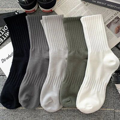 New 5 Pairs Cool Men Black White Warm Socks Set Autumn Winte