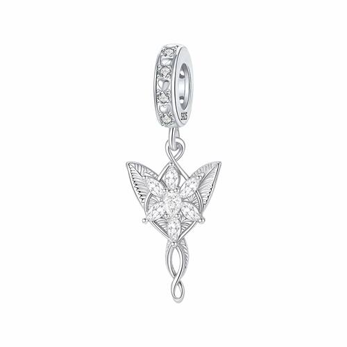 925 Sterling Silver Charms Flower Grass Leaf Pendants Fit 4M