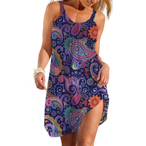 Ethnic Style Women's Slip Dress Bohemain Beach Skirt Summer