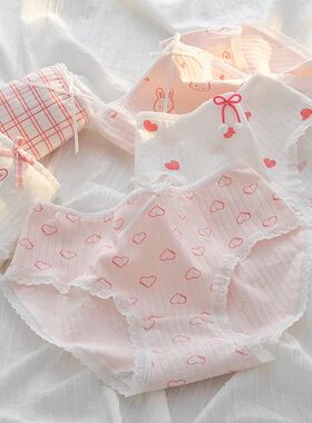 5Pcs/Set Cotton Underwear Cute Bow Girls Briefs Women's Pant