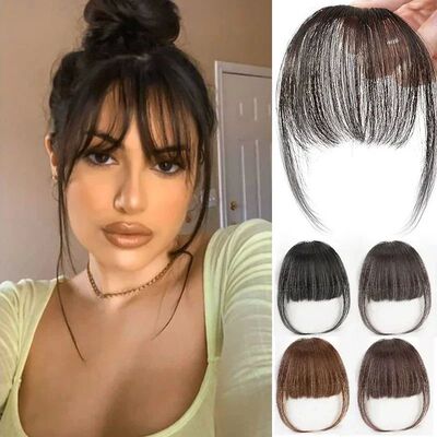Fake Air Bangs Hair Clip-In Extension Synthetic Hair Fake Fr