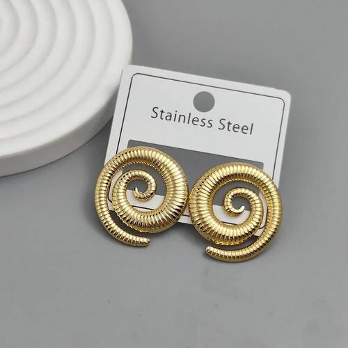 Unique Stainless Steel Gold Plated Earrings for Women Vintag