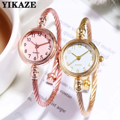 Women Watches Small Gold Bangle Bracelet Watch Stainless Ste