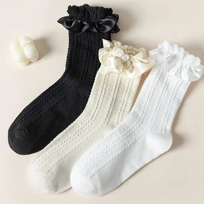 3 Pairs/Set Women's Random Sweet Lolita JK Style Ruffle Soli