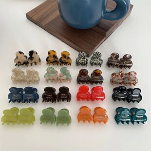 2pcs/set Mini Acetate Hair Claw Side P Small Size Shark Clip