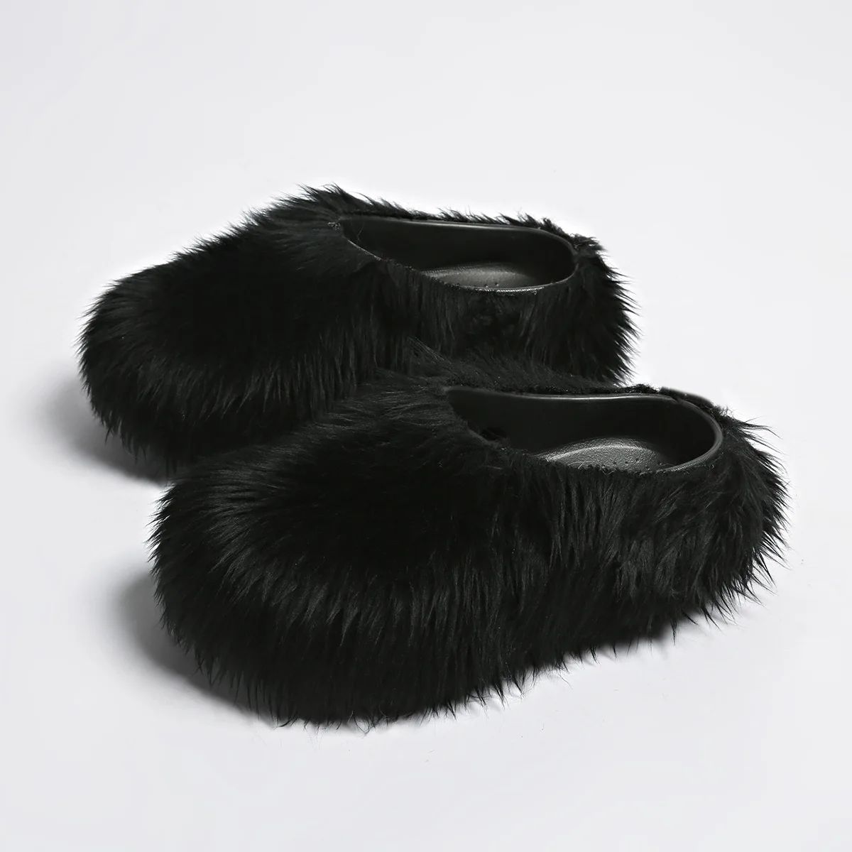 Modern Slippers Women's Faux Fur Adult Platform Mule Shoes T
