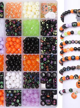 Acrylic Beads Halloween Alloy Accessories Set Box Handmade D