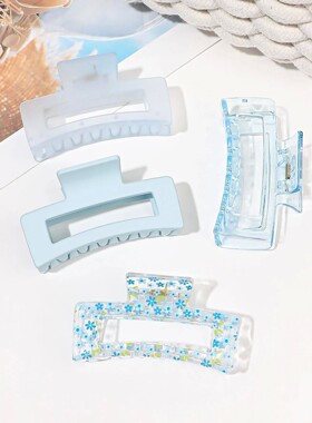 4 Pcs Big Hair Claw Clips for Women Girls, Blue Strong Hold