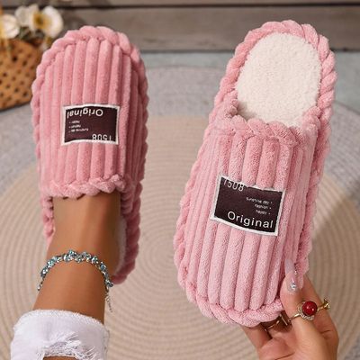 Women's Winter Slippers Home Warm Fuzzy ShoesIndoor Silent C