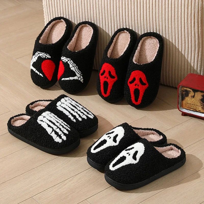 Autumn Winter Halloween Slippers Women Indoor Home Non Slip