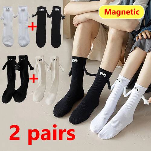 Alobee Harajuku Couple Cotton Sock Magnetic Suction Hand In