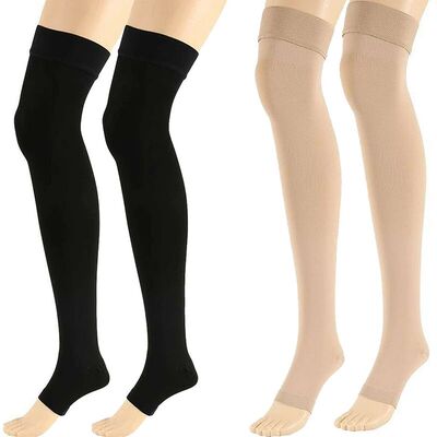 1 Pair Open Toe Knee-High Compression Stockings Varicose Ve