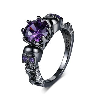 Retro Punk Skull Gothic Ring For Women Men Halloween Goth Bl