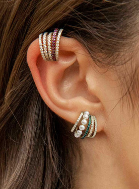 New Fashion Pearl Ear Cuff Bohemia Stackable C Shaped Rhines