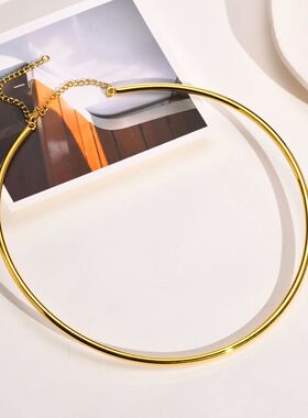 Gold Color Stainless Steel Jewelry Chain Choker Necklace For