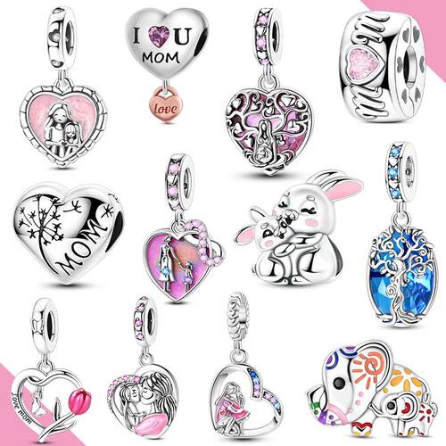 Woman Charms 925 Sterling Silver Beads MOM Mother Day Fit Br