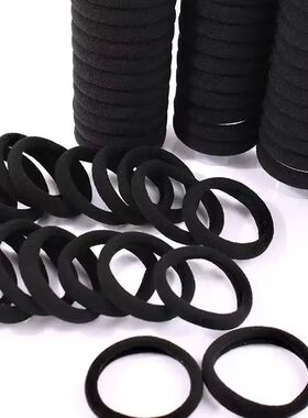 10/60/100pcs 4cm Black Hair Bands for Women Girls Hairband H