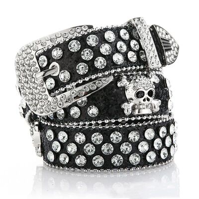 Y2K Gothic subculture punk skeleton diamond belt leather Rhi