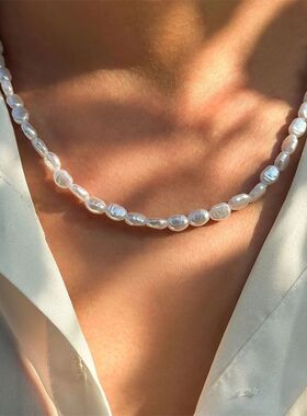 Baroque Alien Pearl Necklace Men's And woman Trendy And High