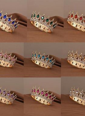 European Princess Queen Tiara Round Baroque Pageant Crowns C