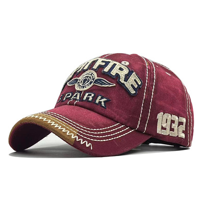 Washed Baseball Cap Men's And Women's Patch Cloth Letter Emb