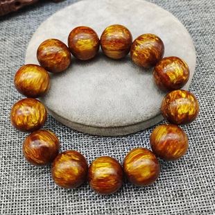 树脂仿血龙木松香手串男士木北海柳手串东北沉香满油琥珀木松明子