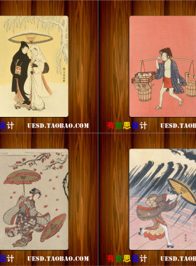 艺术 铃木春信 日本 江户时代 浮世绘画家 锦绘彩色版画鼠标垫