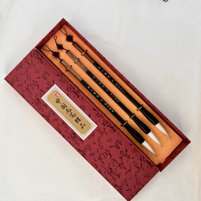 琴江书院狼羊兼毫黑檀鸡翅实木毛笔大中小楷行隶篆初学聚锋弹性好