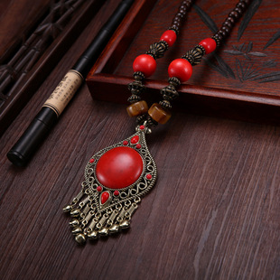 新款云南藏族民族风项链毛衣链舞蹈挂饰 necklace Collar Collier