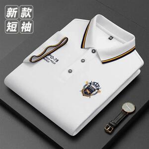 伊莱文精品男装2026男士时尚翻领POLO衫绣标短袖T恤男装运动大码