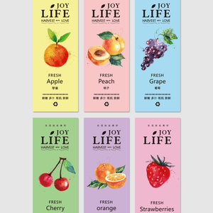推荐水果不干胶标签水果包装盒礼品盒贴纸苹果石榴橙子定制热销