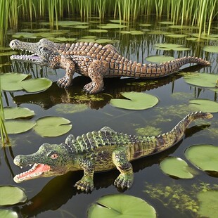 儿童爬行动物仿真鳄鱼模型野猪鳄短吻鳄黑帝鳄扬子鳄造景摆件玩具