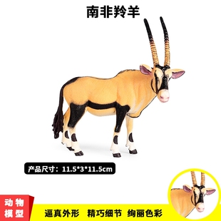 儿童实心静态仿真野生动物世界模型南非剑羚羊藏羚羊男孩玩具摆件