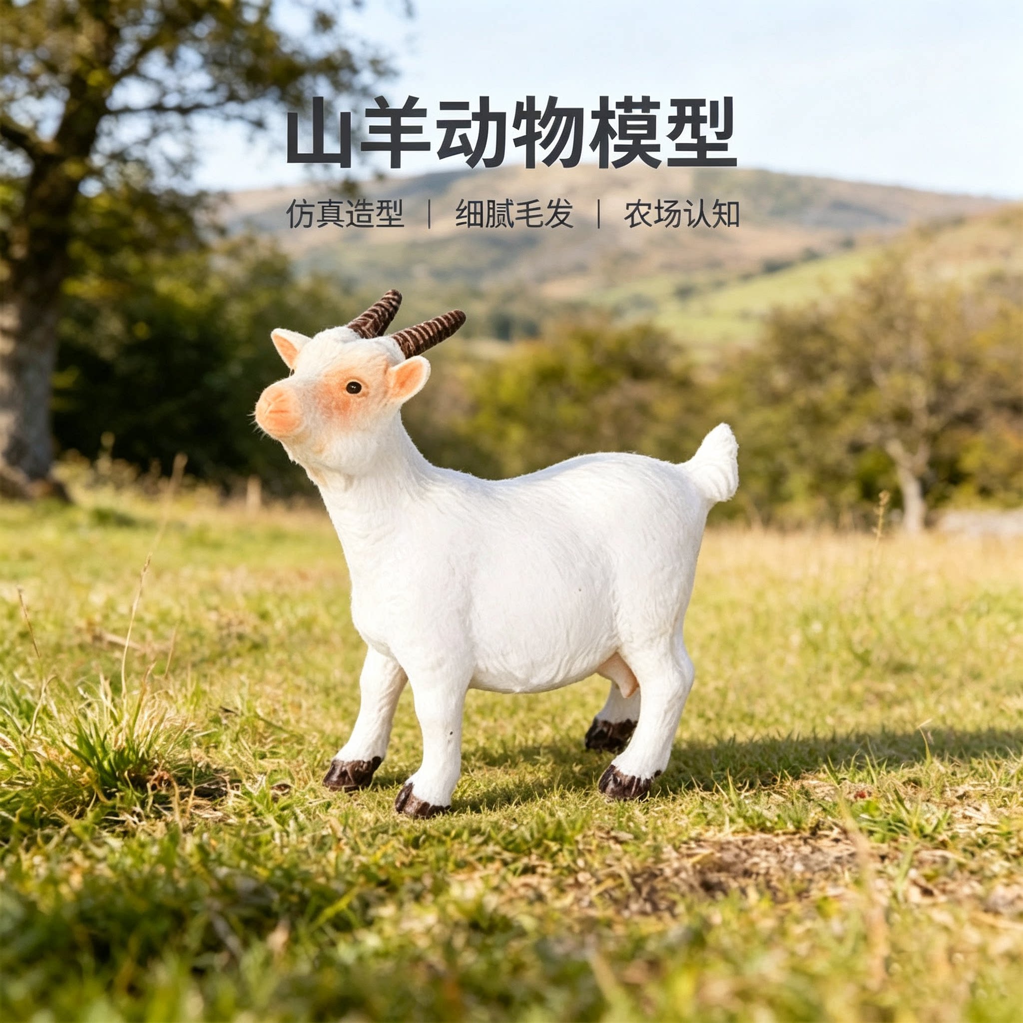 仿真山羊幼崽动物模型玩具图片
