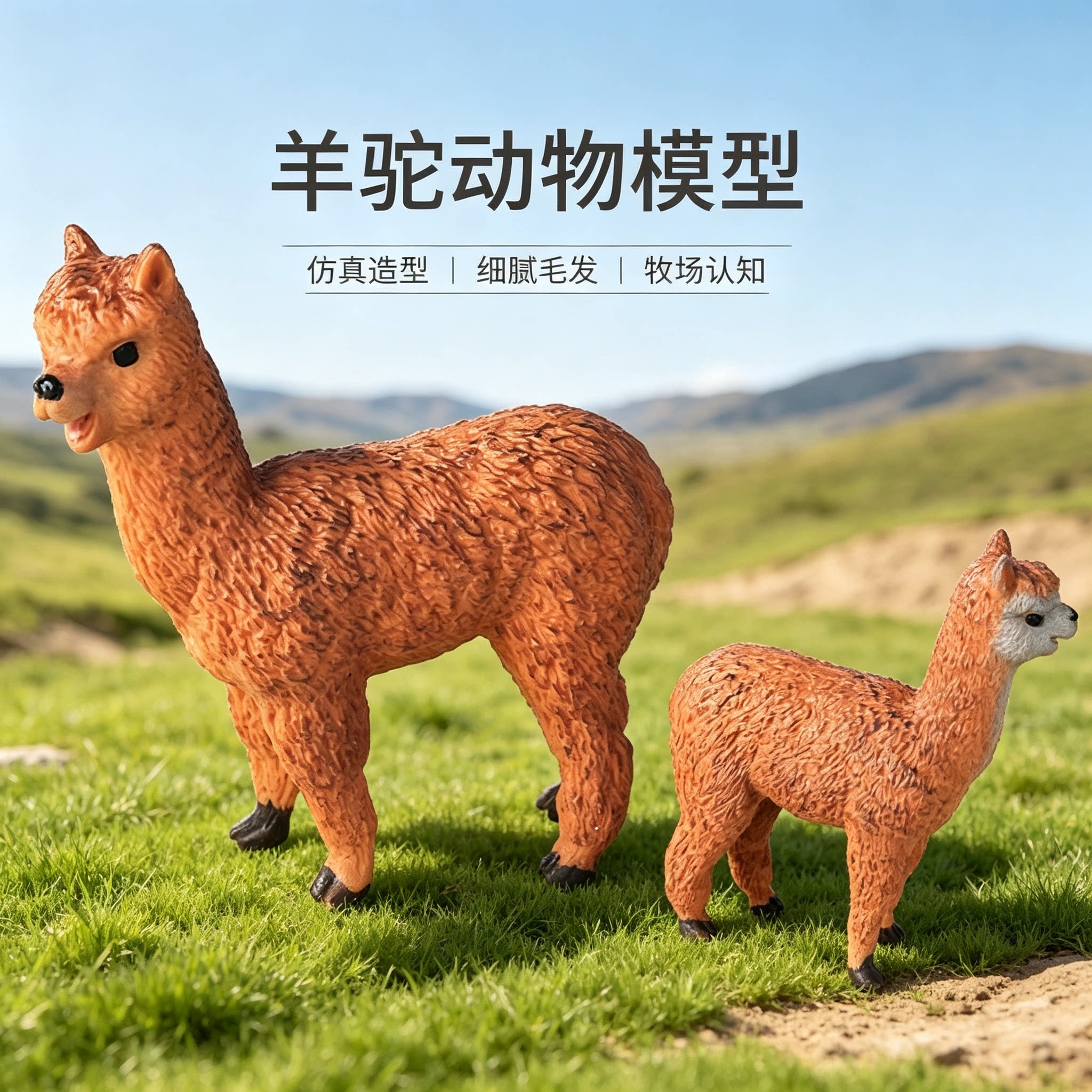 仿真动物模型羊驼老虎狮子等玩具图片
