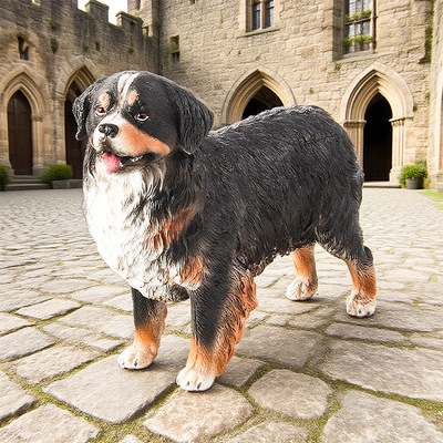 实心伯恩山犬仿真玩具认知摆件