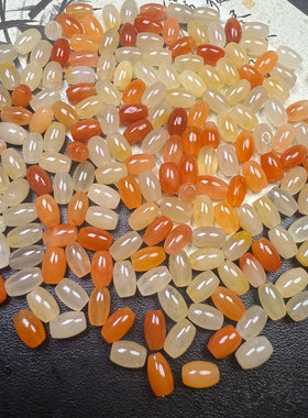 天然新疆金丝玉多宝米珠桶珠散珠批发 DIY手链项链玉石转运珠配饰