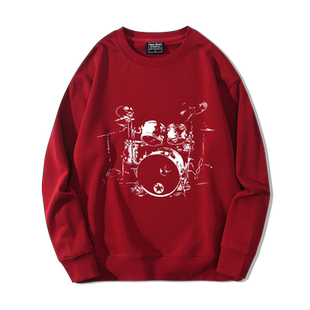 摇滚乐队鼓手架子鼓练鼓服装爵士乐卫衣男女演出服键盘主唱衣服潮