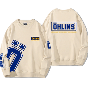 奥林斯ohlins自行车避震技师服圆领卫衣男女秋冬加绒2024骑行上衣