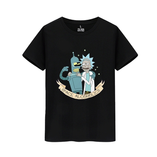 飞出个未来联名瑞克与莫蒂衣服夏季男女学生纯棉短袖T恤半截袖