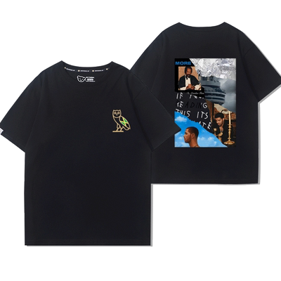 公鸭Drake短袖T恤拼接印花