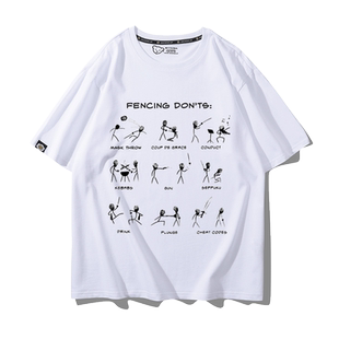fencing击剑短袖趣味T恤绅士重剑花剑术运动青少年训练服短袖衣服