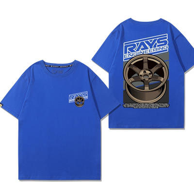 日本RAYS轮圈轮毂改装车jdm短袖