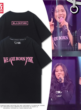 珍妮JISOO朴彩英Lisa周边2024演唱会周边短袖男女夏季纯棉T恤衣服