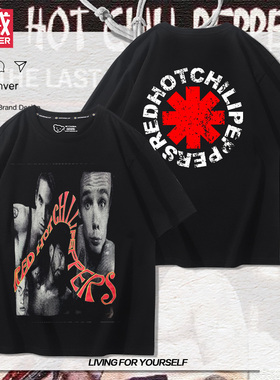 Red hot chilli peppers红辣椒摇滚乐队潮牌短袖T恤男女纯棉衣服