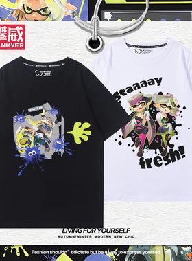 Splatoon斯普拉遁喷射战士3周边短袖男女夏季宽松百搭休闲T恤潮流