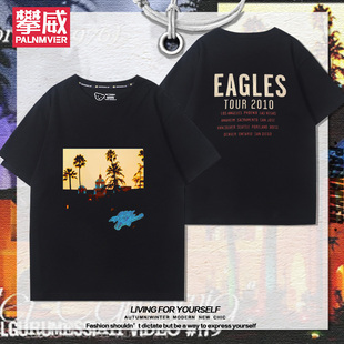 Hotel California加州旅馆乐队周边短袖男女夏季美式嘻哈T恤潮流