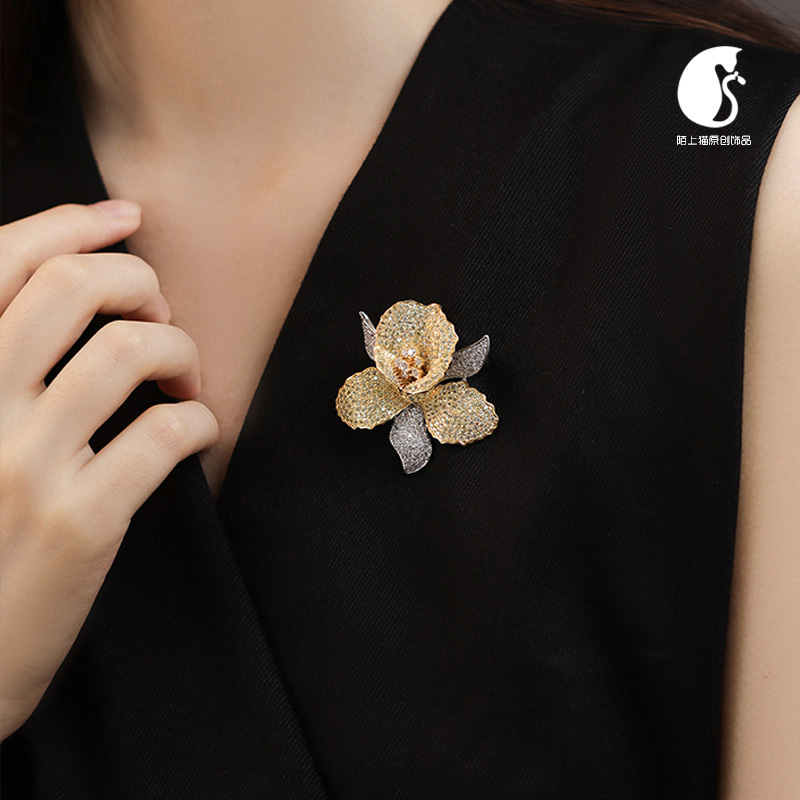高级感兰花胸针送礼送老师送妈妈