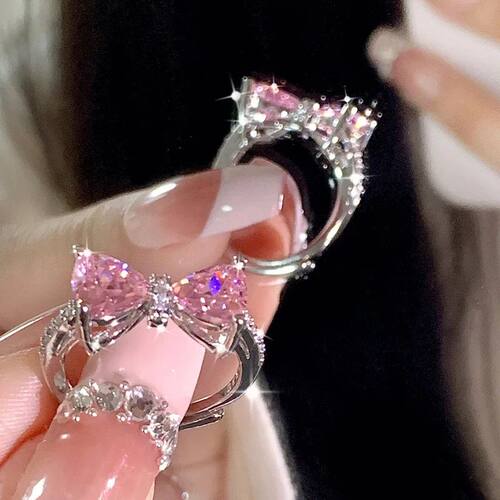 New Arrived Romantic Lovely Pink Bowknot Design Female Exqui