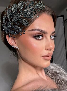 DZ278 Black Rhinestone Bridal Headband Fashion Bride Headdre